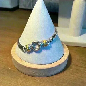 Monet Silver and Gold tone Bracelet with clasp